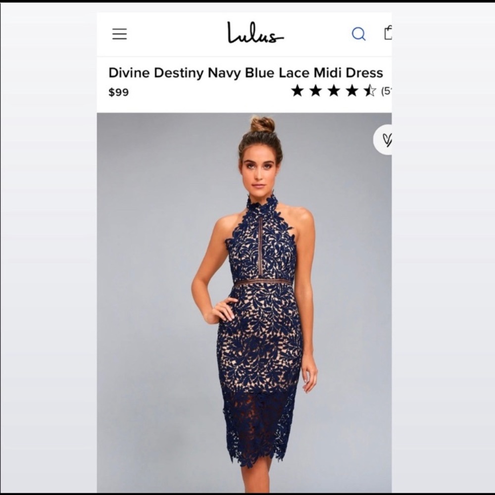 Lou Lou’s Divine lace crochet overlay dress, size small